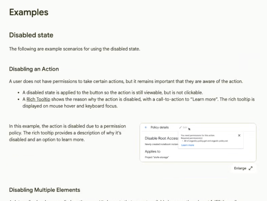 Disabled, Hidden, and Read-Only states pattern